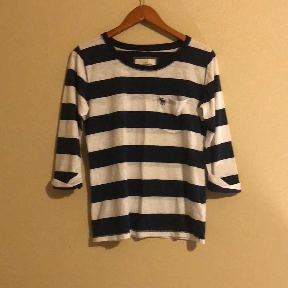 Abercrombie & Fitch Navy/White Stripe Shirt